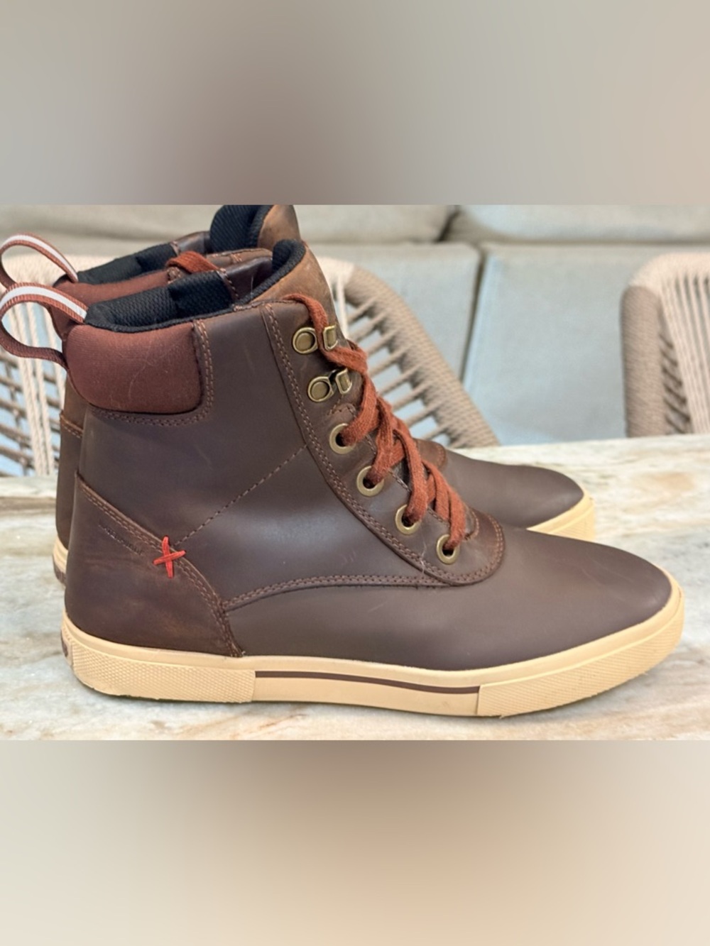 Women’s XTRATUF Dark brown leather lace up deck boots- Size 8.5 - Picture 4 of 8